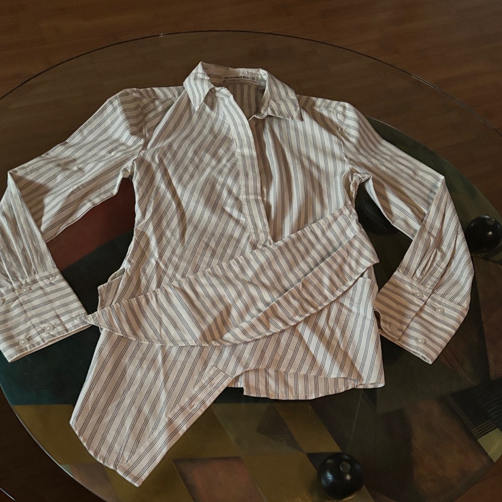 Abercrombie & Fitch Navy Striped Blouse